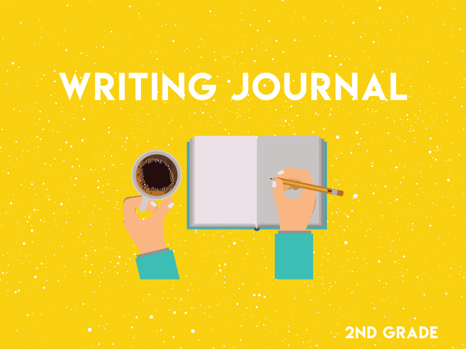Writing journal for second grade writing students to practice narrative, opinion, informative, descriptive, and how-to writing.