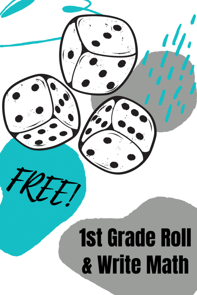 Roll the dice, write the numbers, then add them up in this first grade math resource.