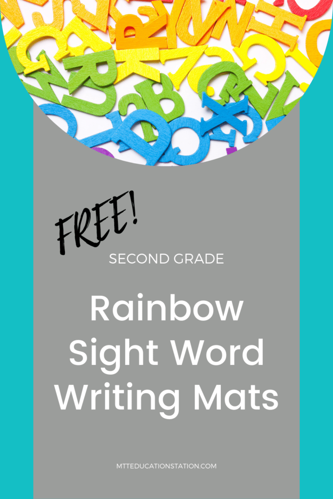 Free rainbow sight word writing mat for second grader students. Download your learning resource here.
