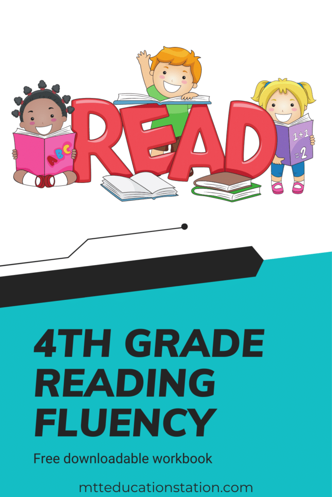 Free downloadable reading fluency workbook for fourth grade students.