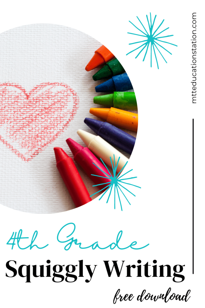 Create a picture from the squiggly line on the page and write a story about the drawing in this 4th grade learning resource.