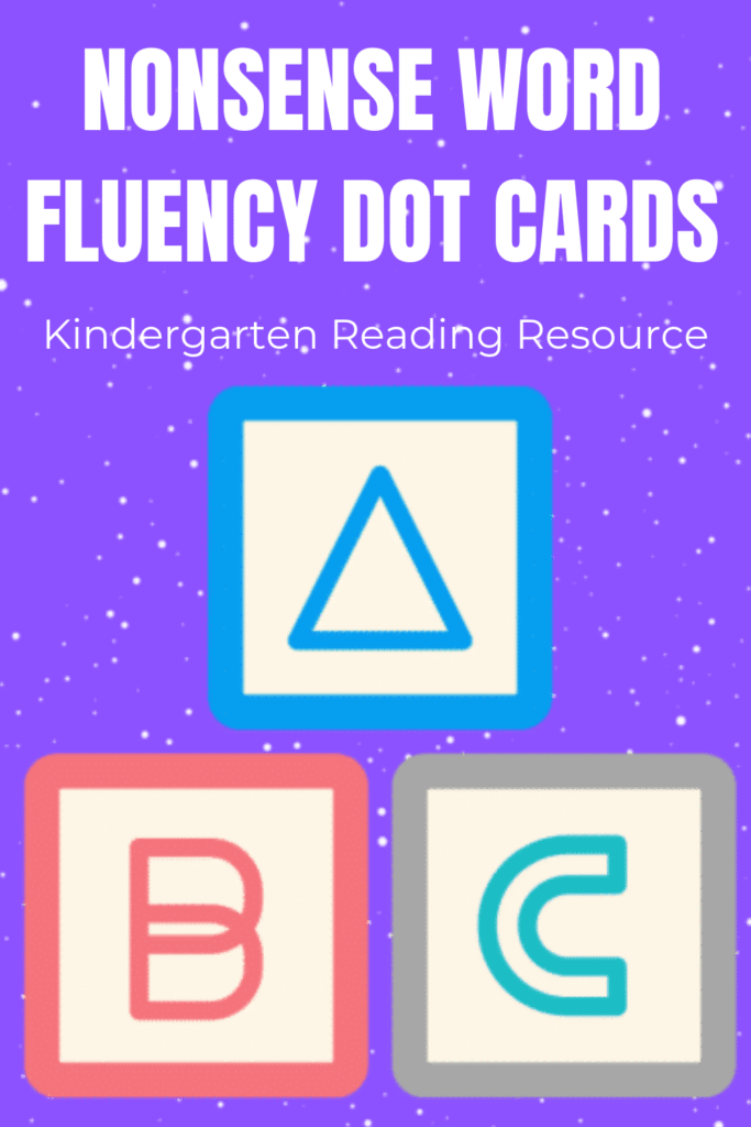 Nonsense Word Dot Cards with short vowel sounds for kindergarten reading practice. Download this free resource today.