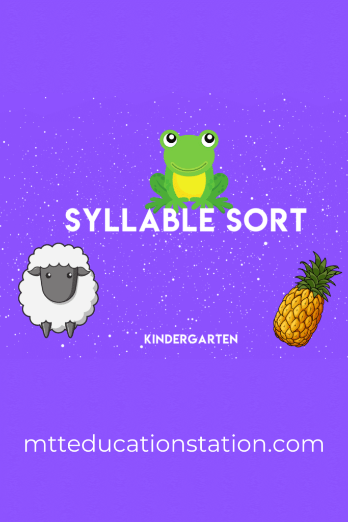 Kindergarten Syllable Sort is a free distance learning resource for kindergarten reading. Download your copy here.
