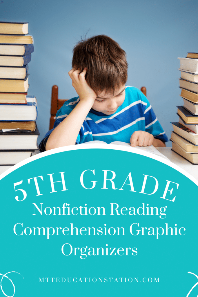 Use this free workbook to improve fifth grade reading comprehension. Download these graphic organizers for nonfiction reading.