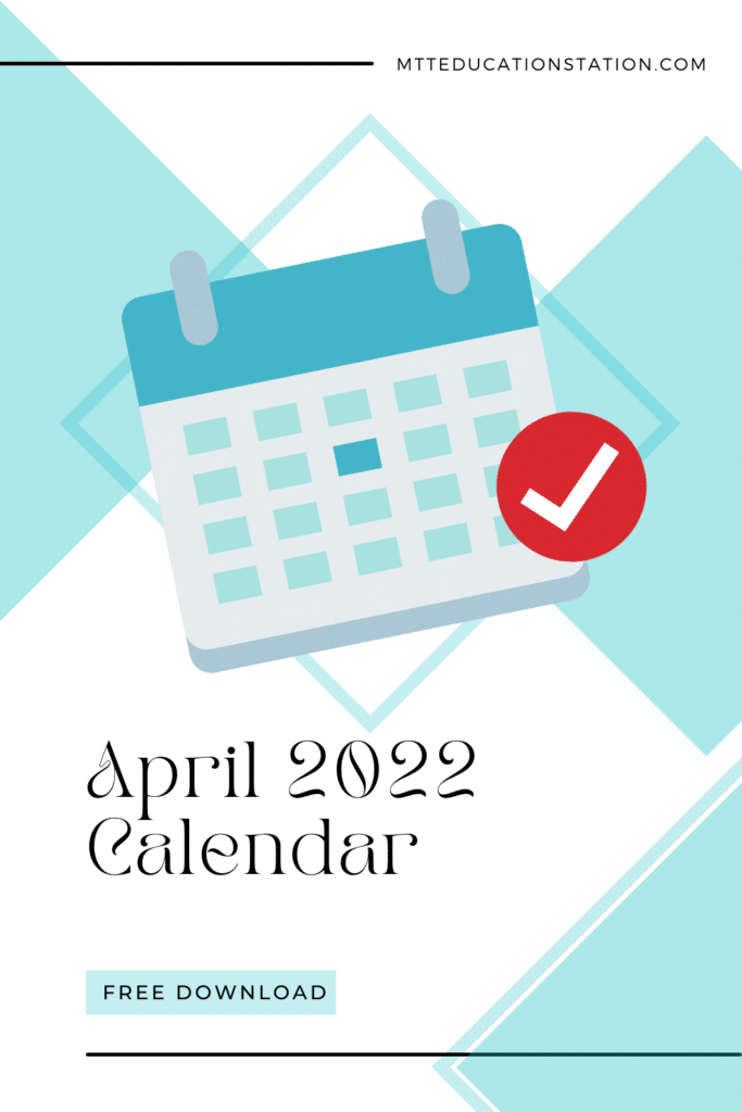 Free April 2022 calendar template. Download here.