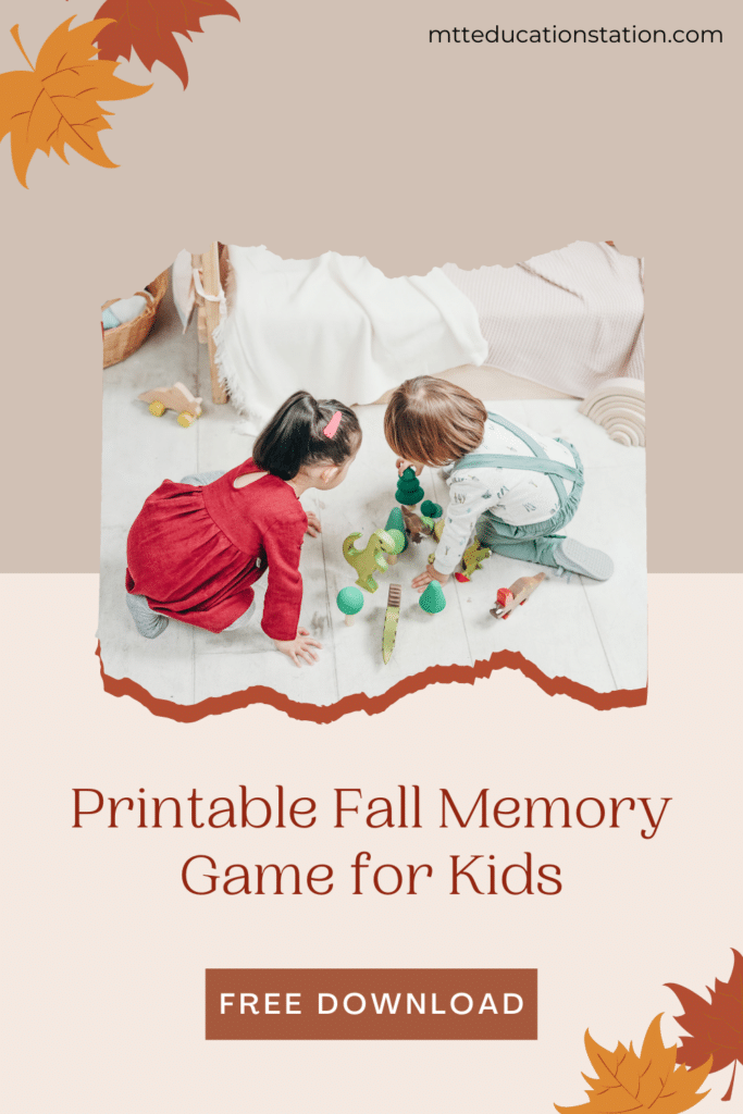 Print the template, cut up the cards, mix them up, and then try to find matches! Download this free fall memory game for kids.
