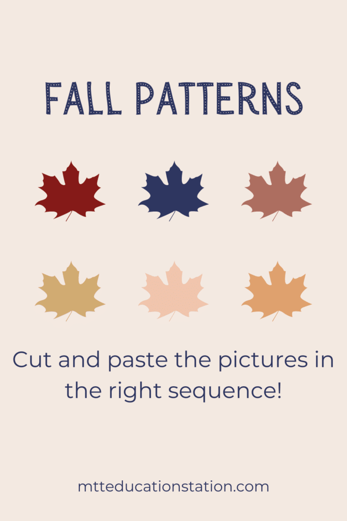 Practice cutting, pasting, and sequencing with this fall-themed activity for kids. Download your free resource here.