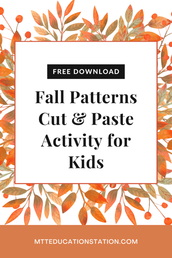 Practice cutting, pasting, and sequencing with this fall-themed activity for kids. Download your free resource here.
