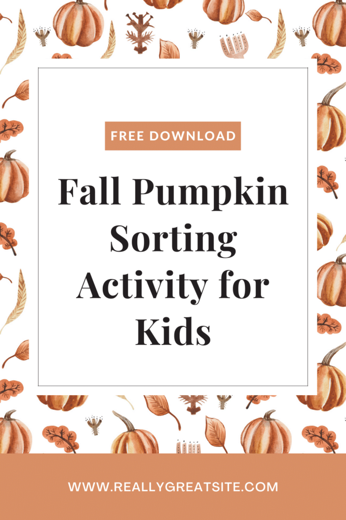 Cut out the cards and sort the pumpkins by color and size in this free activity for kids. Download here.