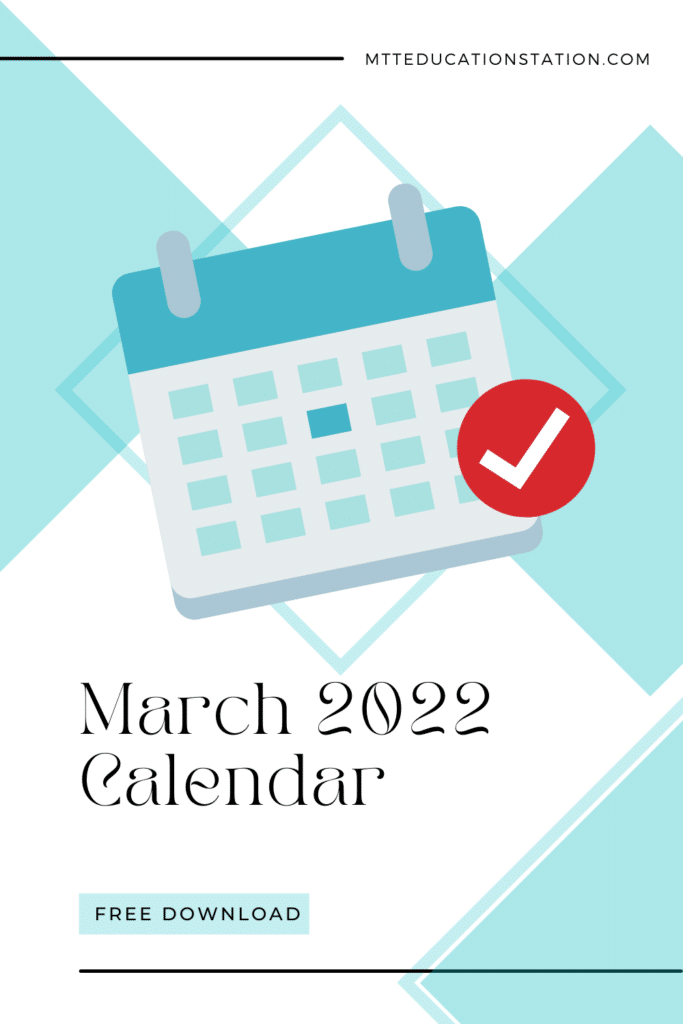 Free March 2022 calendar download.