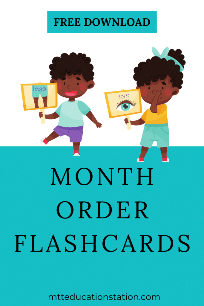 Cut out the cards and practice putting the months in order. Download your free learning resource for kids here.