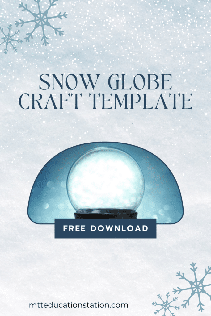 Snow globe craft template for kids