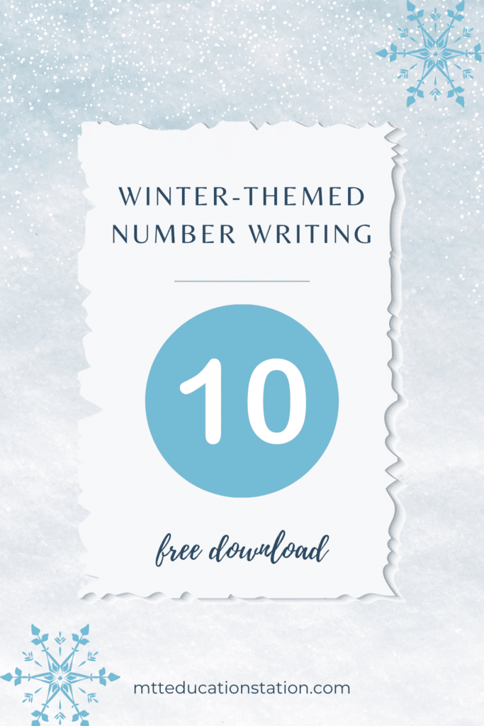 Winter themed number 10 writing practice