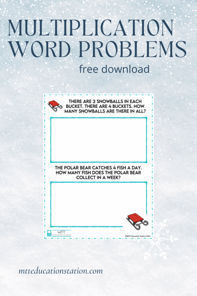 Practice elementary multiplication with this winter-themed multiplication word problems activity. Download for free here.