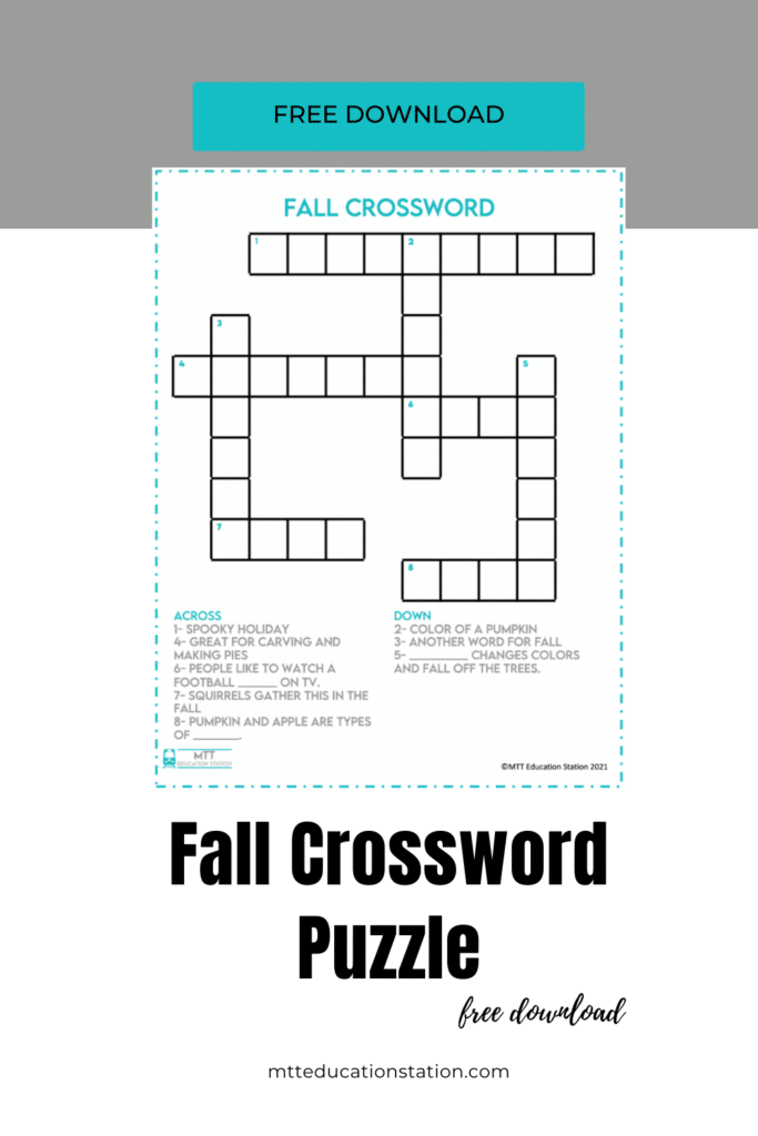 Fall crossword puzzle download