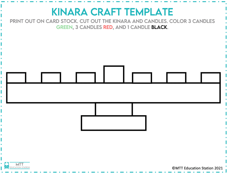 Kwanzaa Kinara craft template for kids