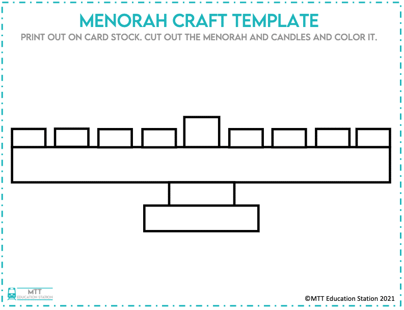 Menorah craft template printable