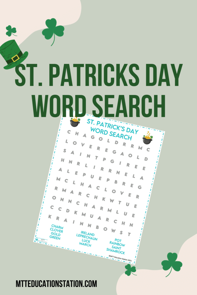 St. Patrick's Day word search download