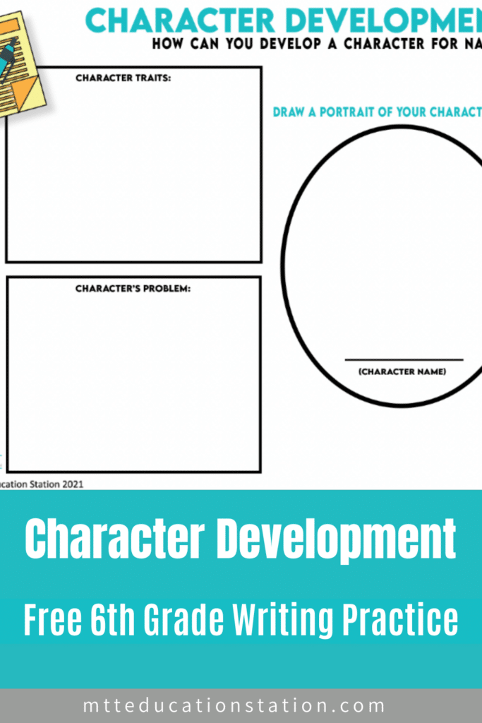 Character development story map - 6th grade writing practice