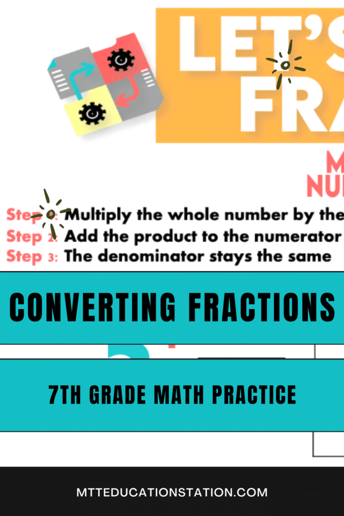 Converting fractions 7th grade math worksheet