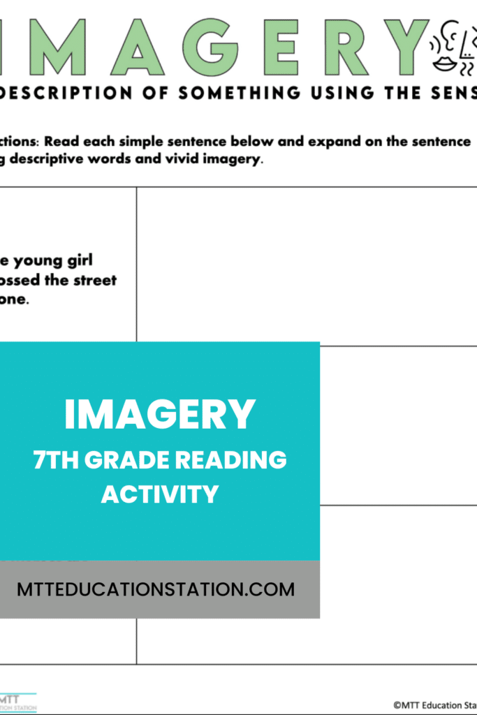 Imagery reading activity for 7th grade students