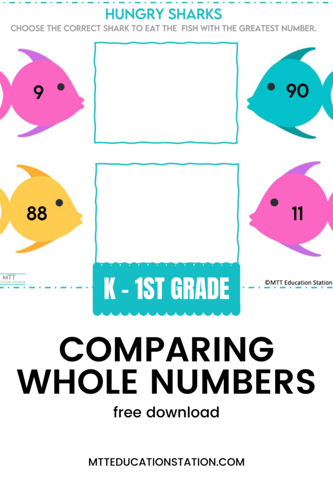 Use this free math resource to practice whole numbers with your kindergarten to first-grade student. Download here.
